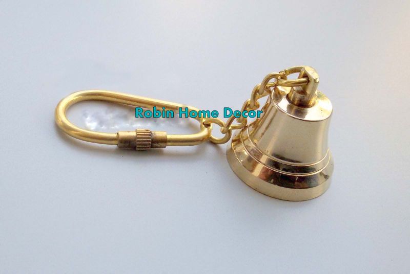 Brass Antique Ships Bell Keychain ~ Nautical Maritime ~ Ship's ~ Key Chain